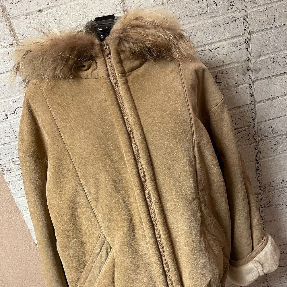 Marvin Richards J. Percy Suede Leather Faux Fur Winter Hooded Jacket